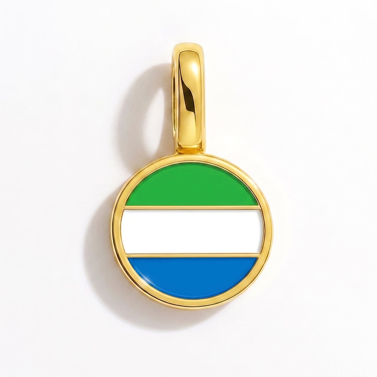 Flag charm Sierra Leone – round gold
