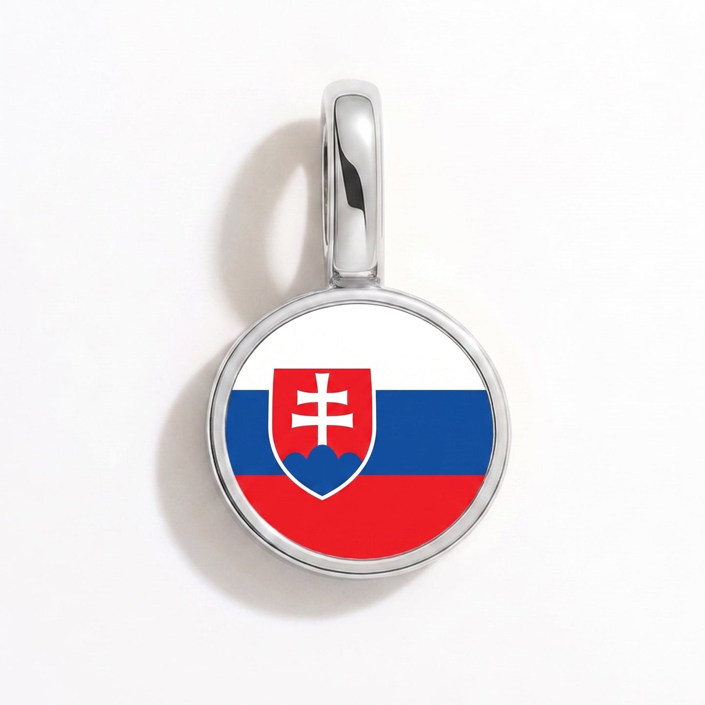 Flag charm Slovakia – rectangular silver
