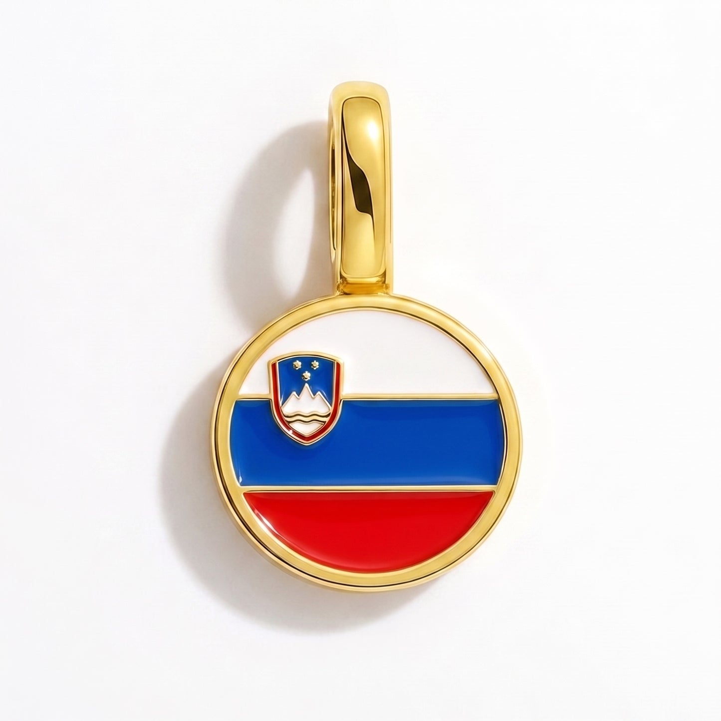 Flag charm Slovenia – round gold