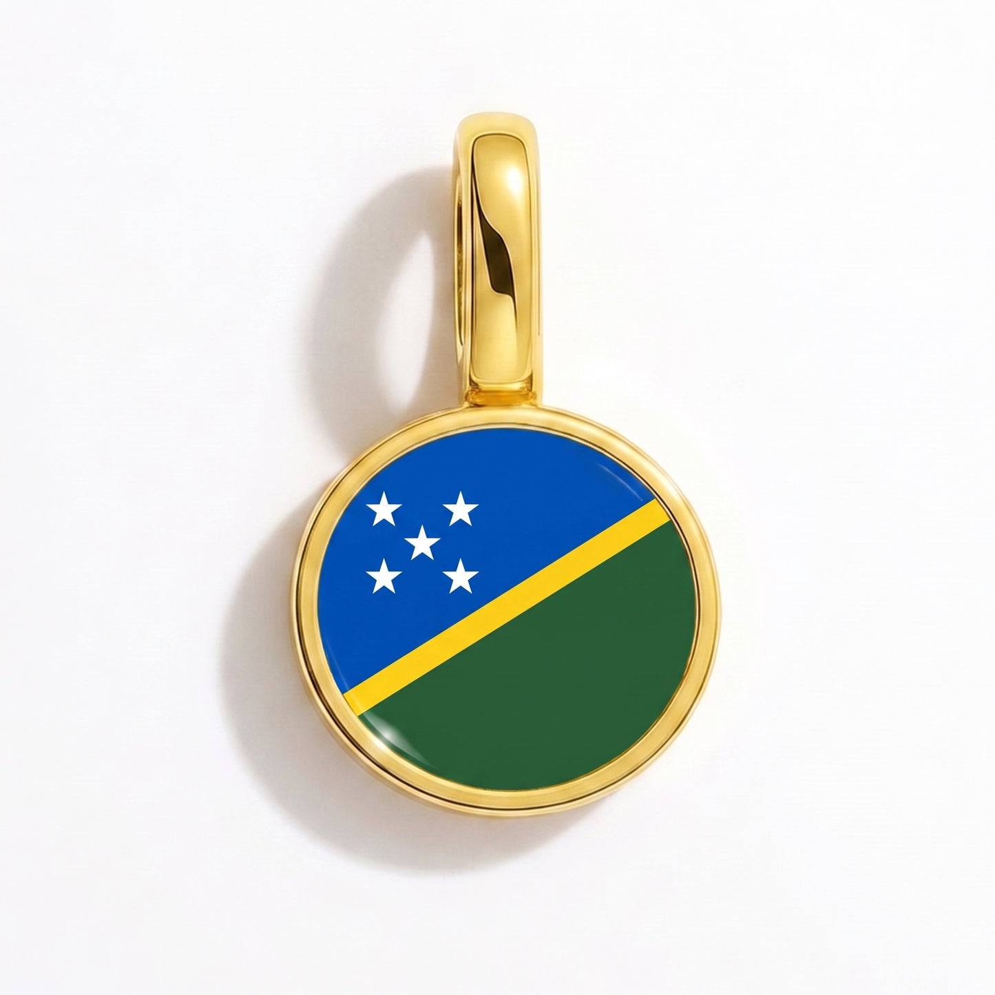 Flag charm Solomon Islands – round gold