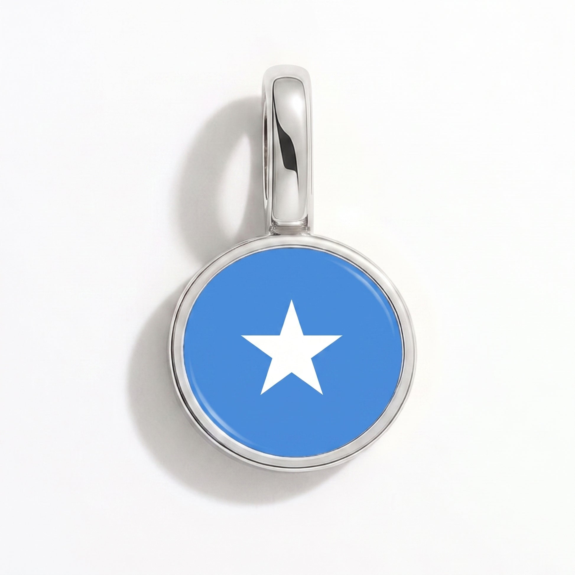Flag charm Somalia – round silver