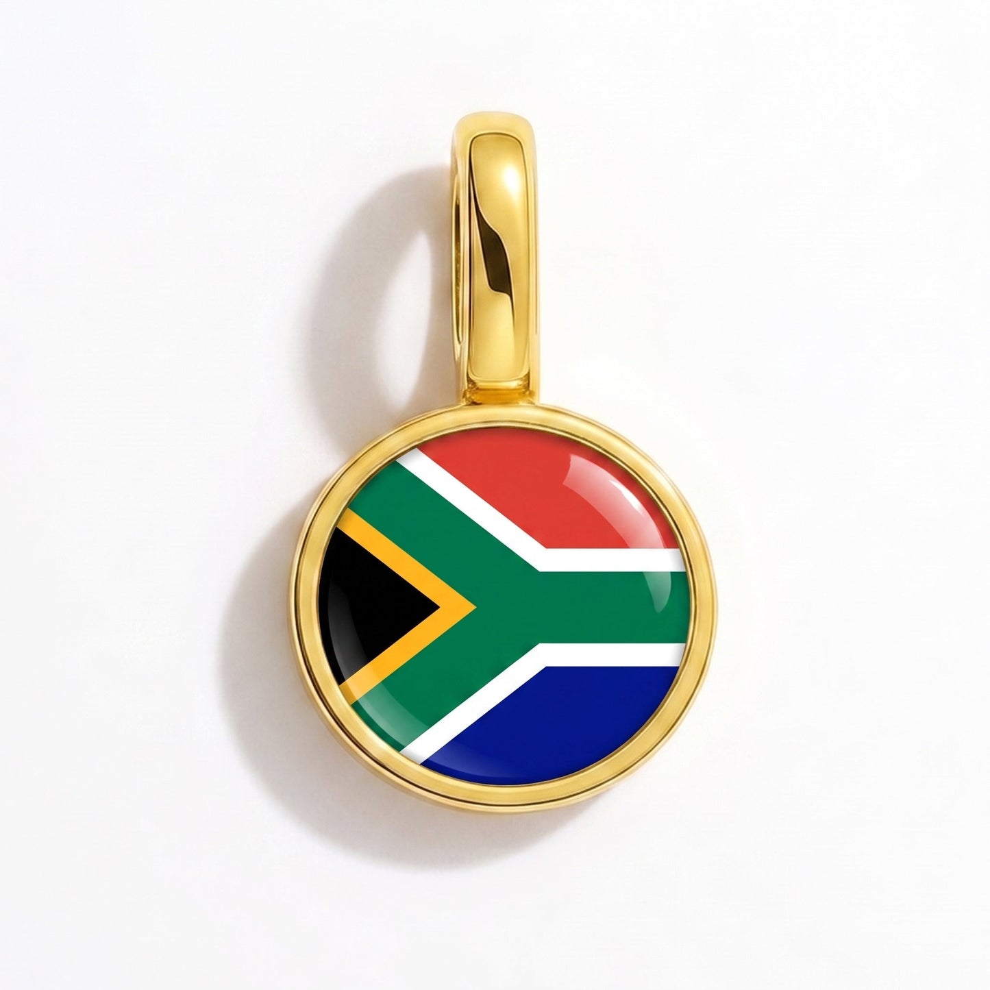 Flag charm South Africa – rectangular gold