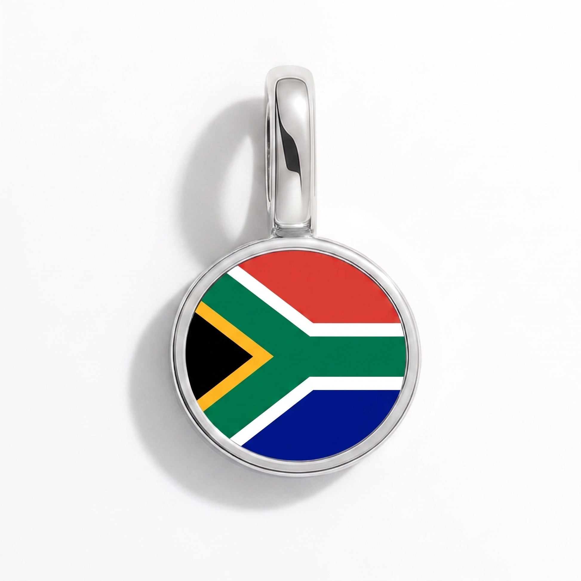 Flag charm South Africa – rectangular silver