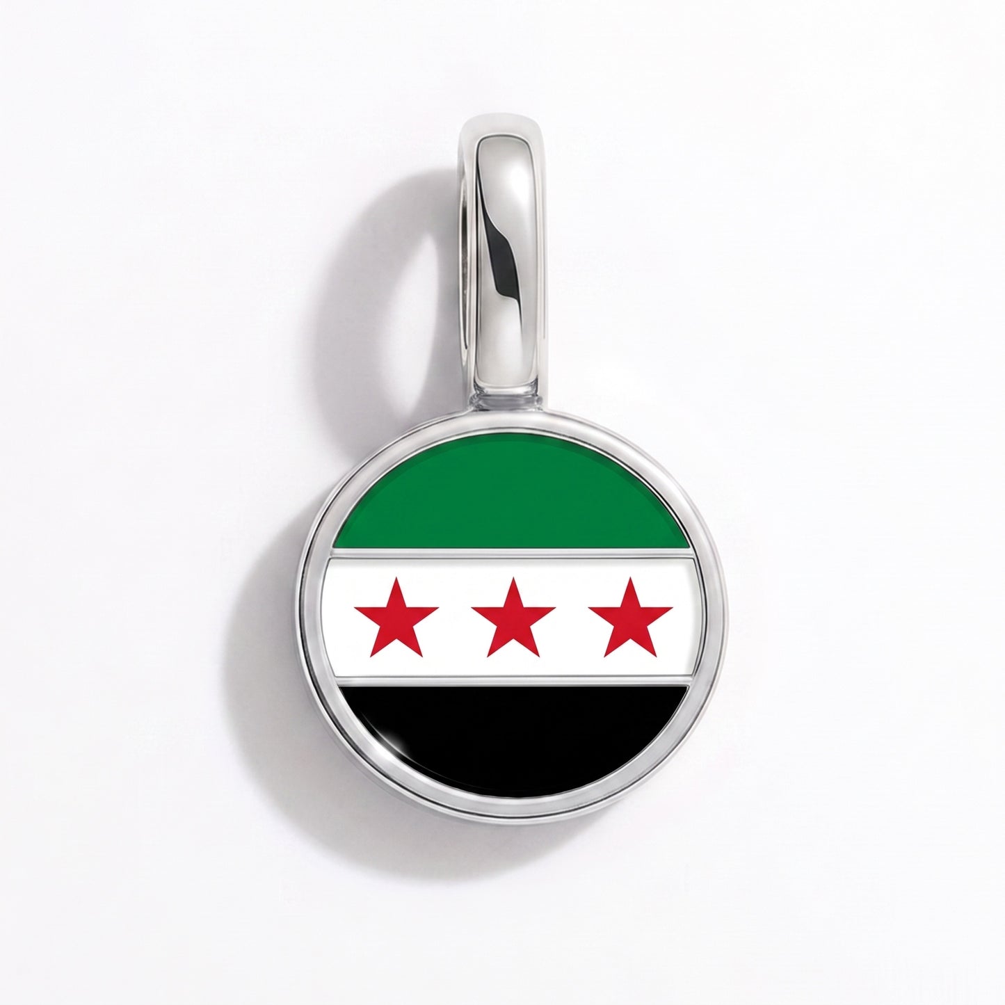 Flag charm Syria – round silver