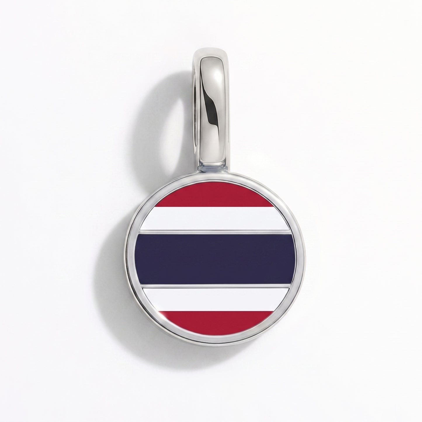 Flag charm Thailand – round silver