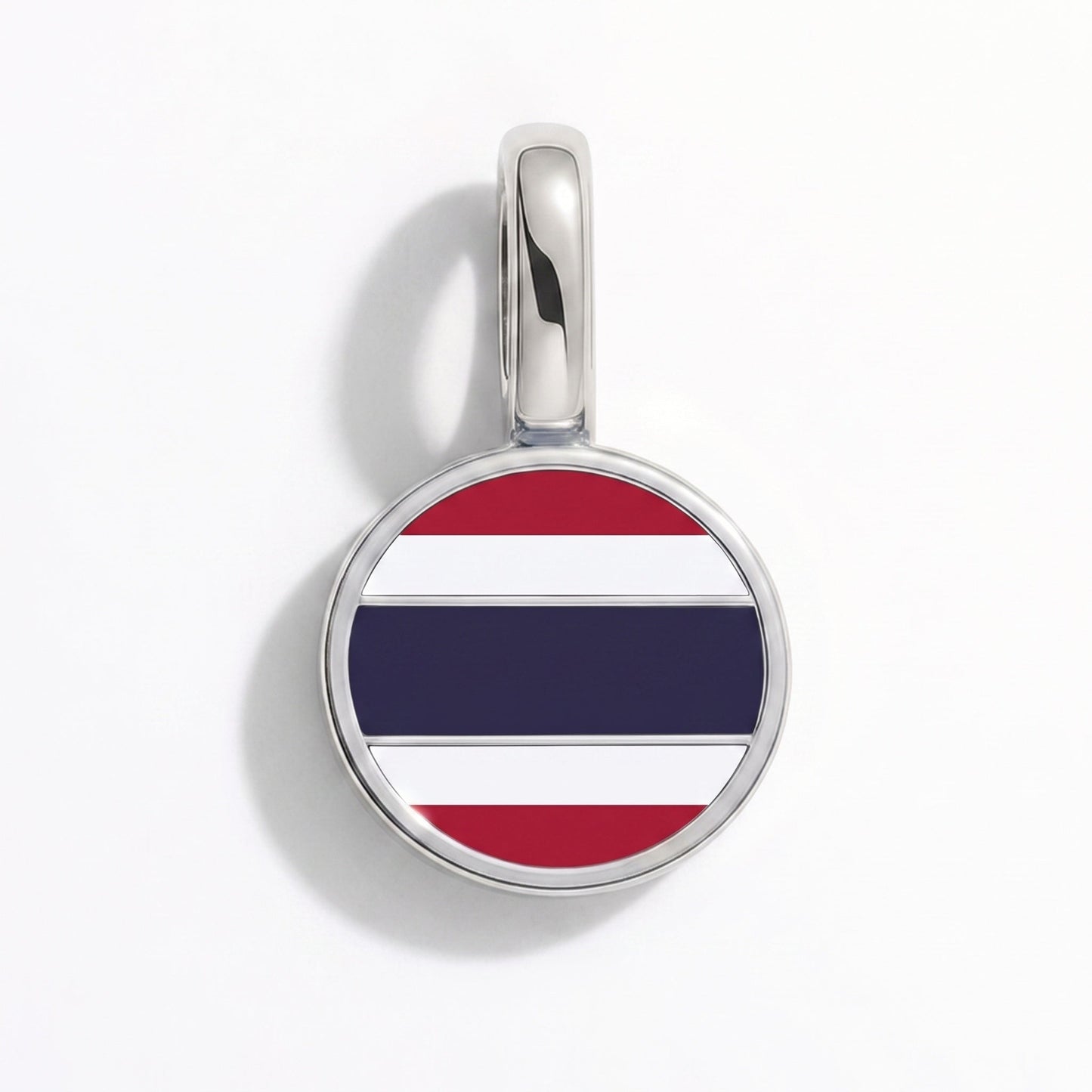 Flag charm Thailand – rectangular silver