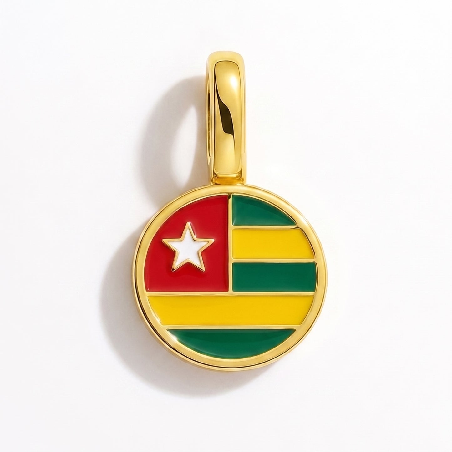 Flag charm Togo – round gold