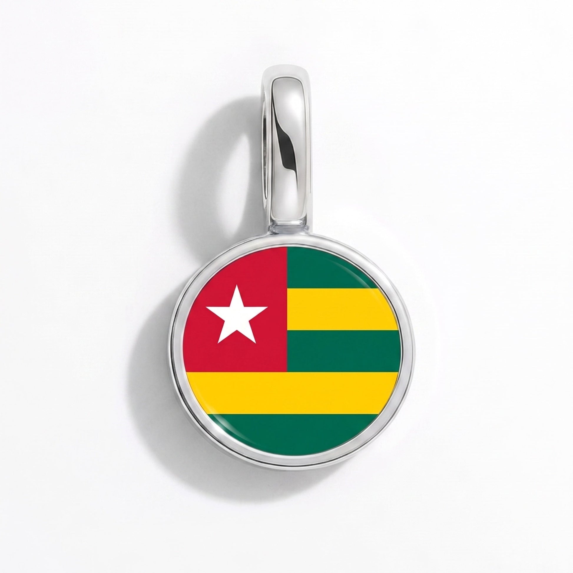 Flag charm Togo – rectangular silver