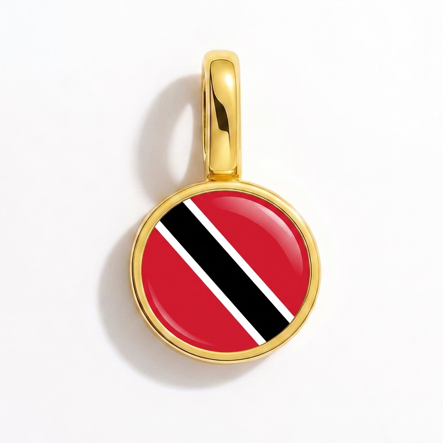 Flag charm Trinidad and Tobago – round gold