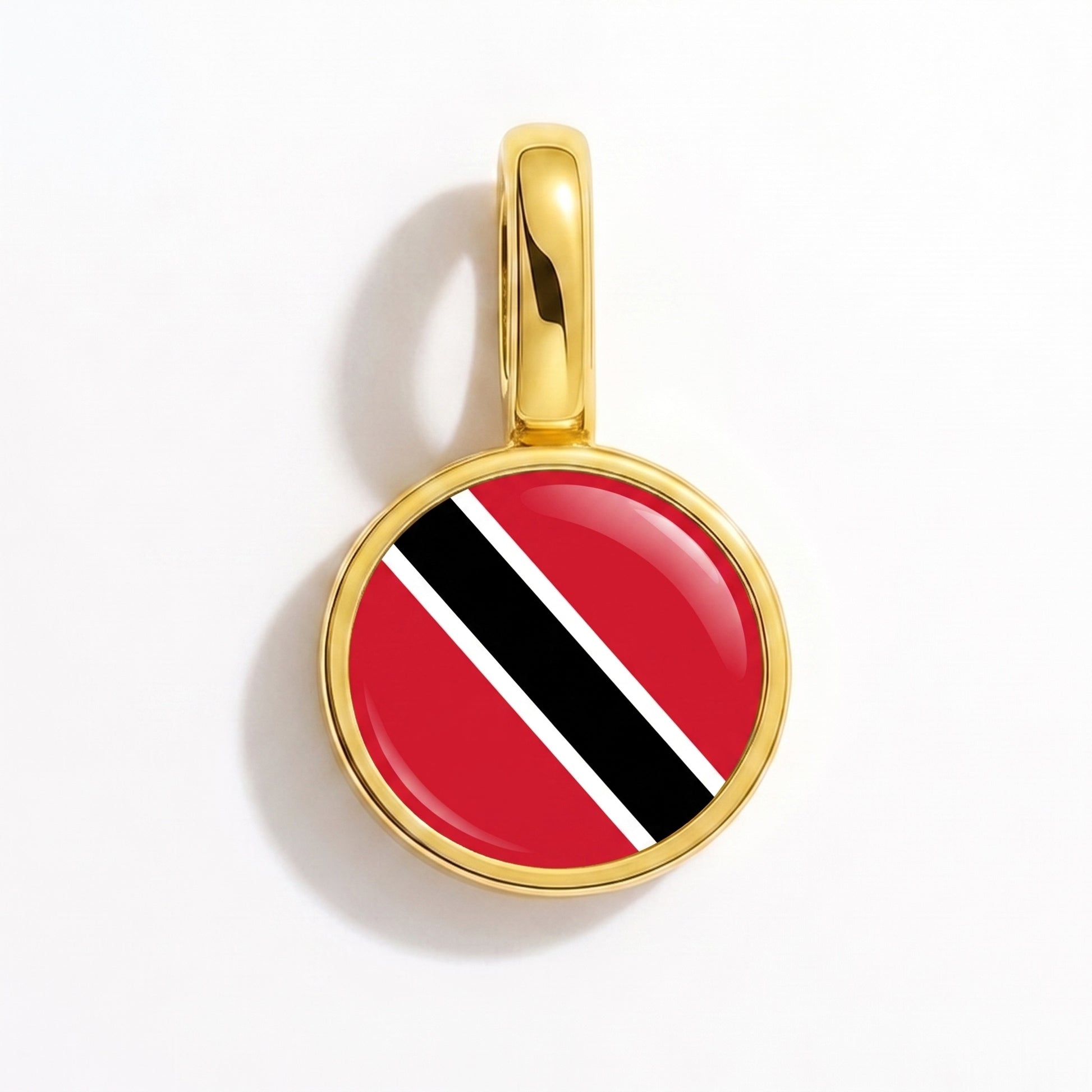 Flag charm Trinidad and Tobago – round gold