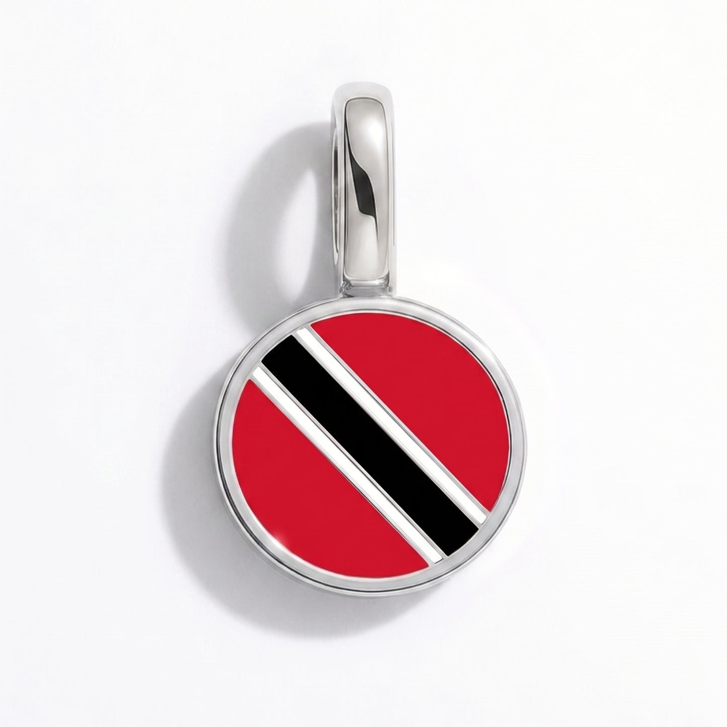 Flag charm Trinidad and Tobago – round silver