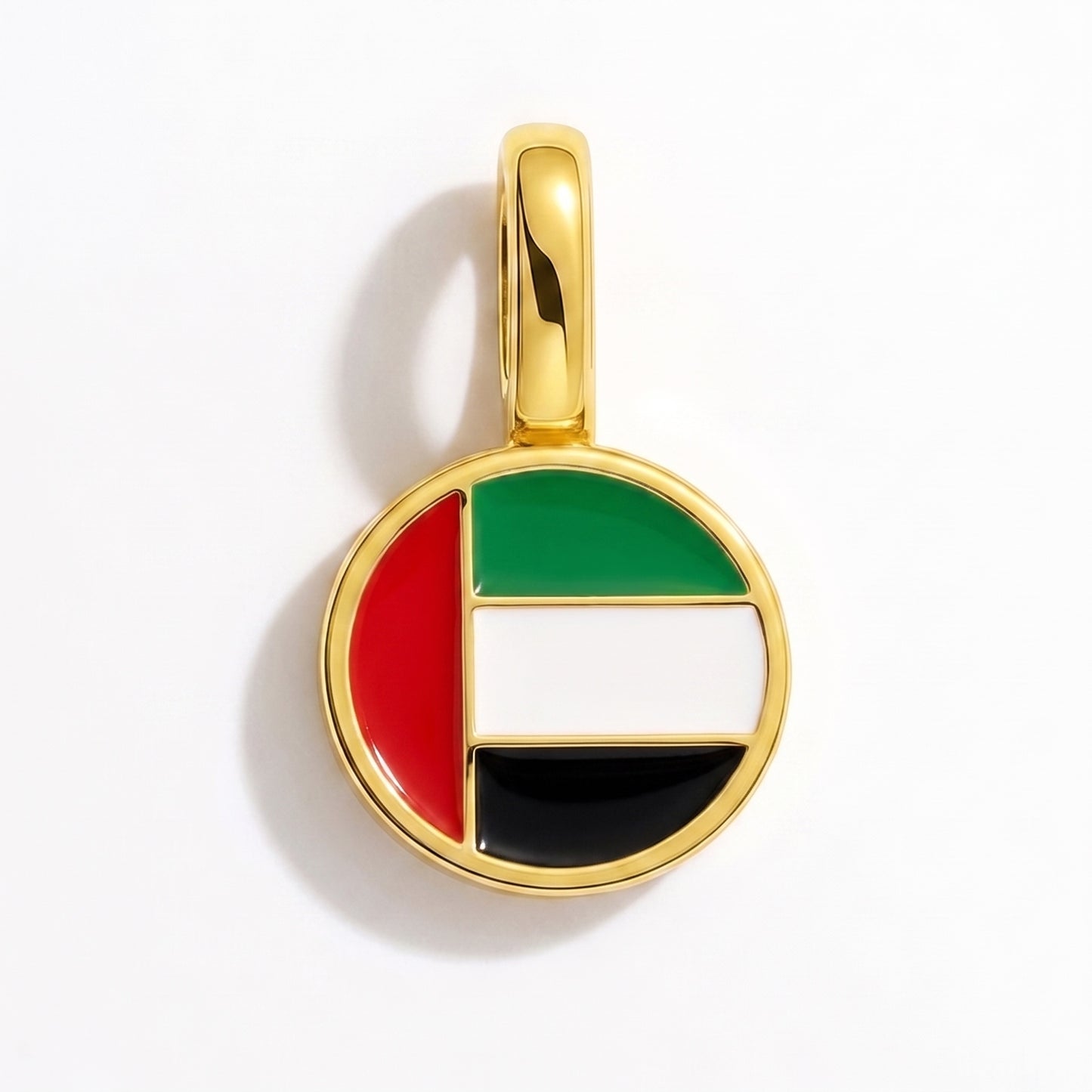 Flag charm United Arab Emirates – round gold