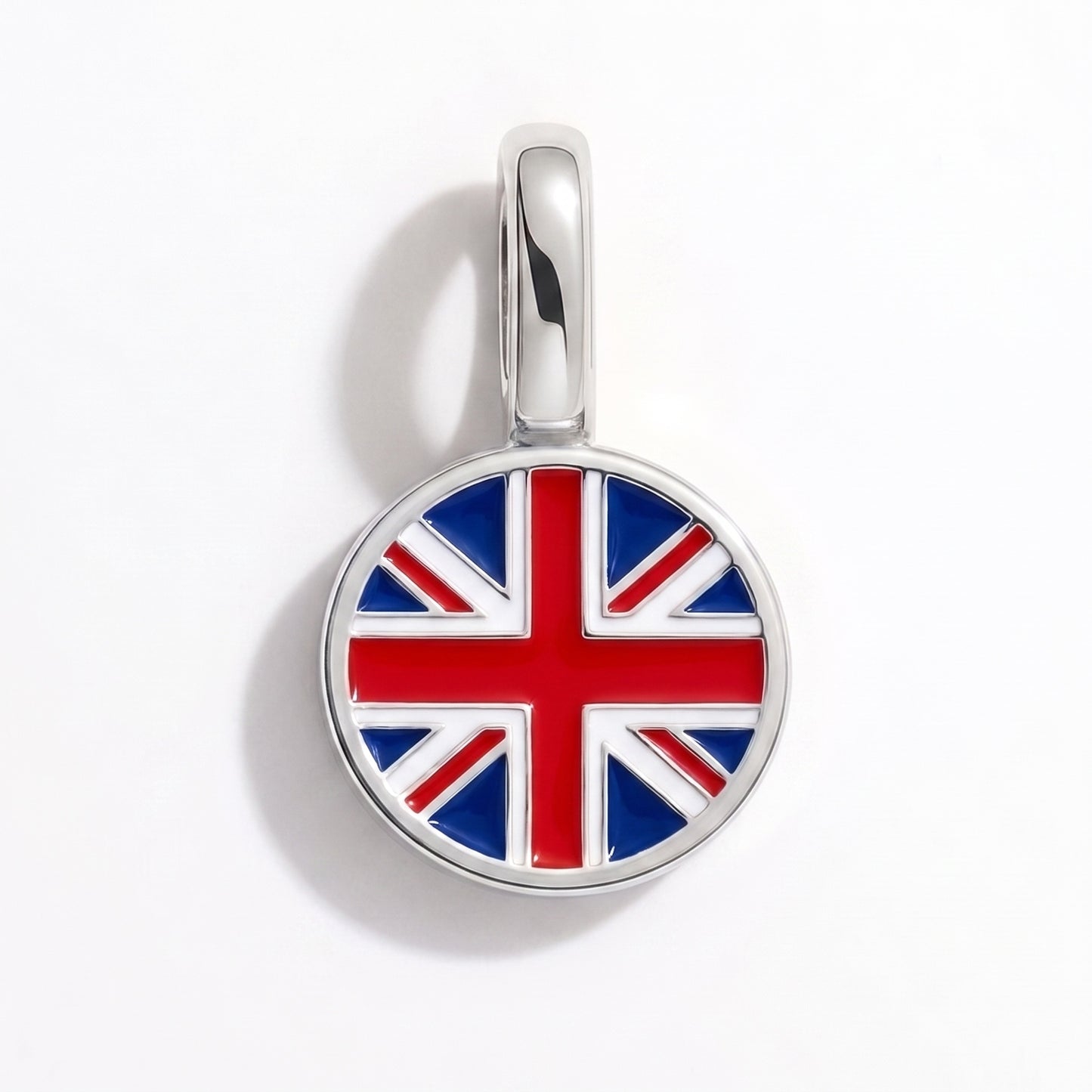Flag charm United Kingdom – round silver