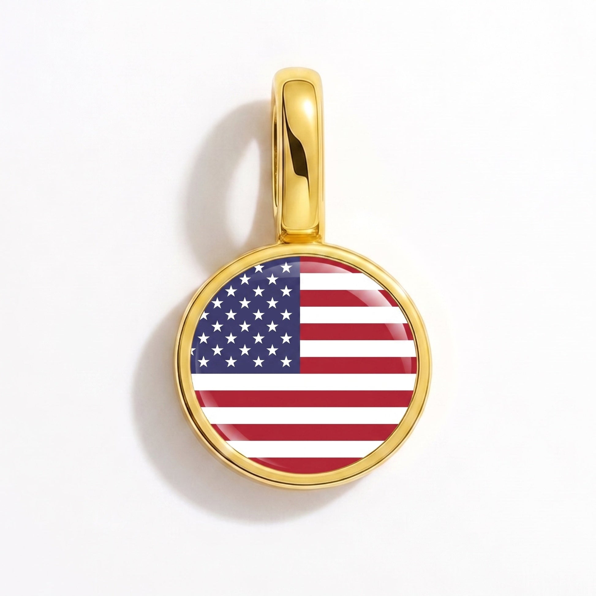 Flag charm United States – rectangular gold