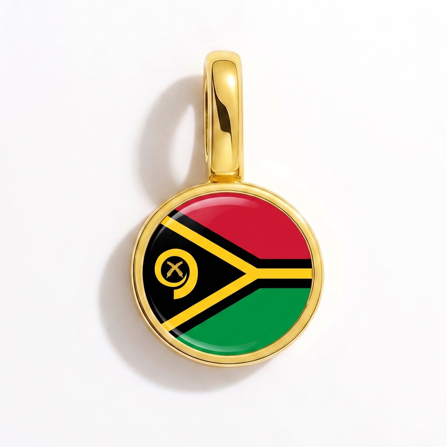 Flag charm Vanuatu – rectangular gold