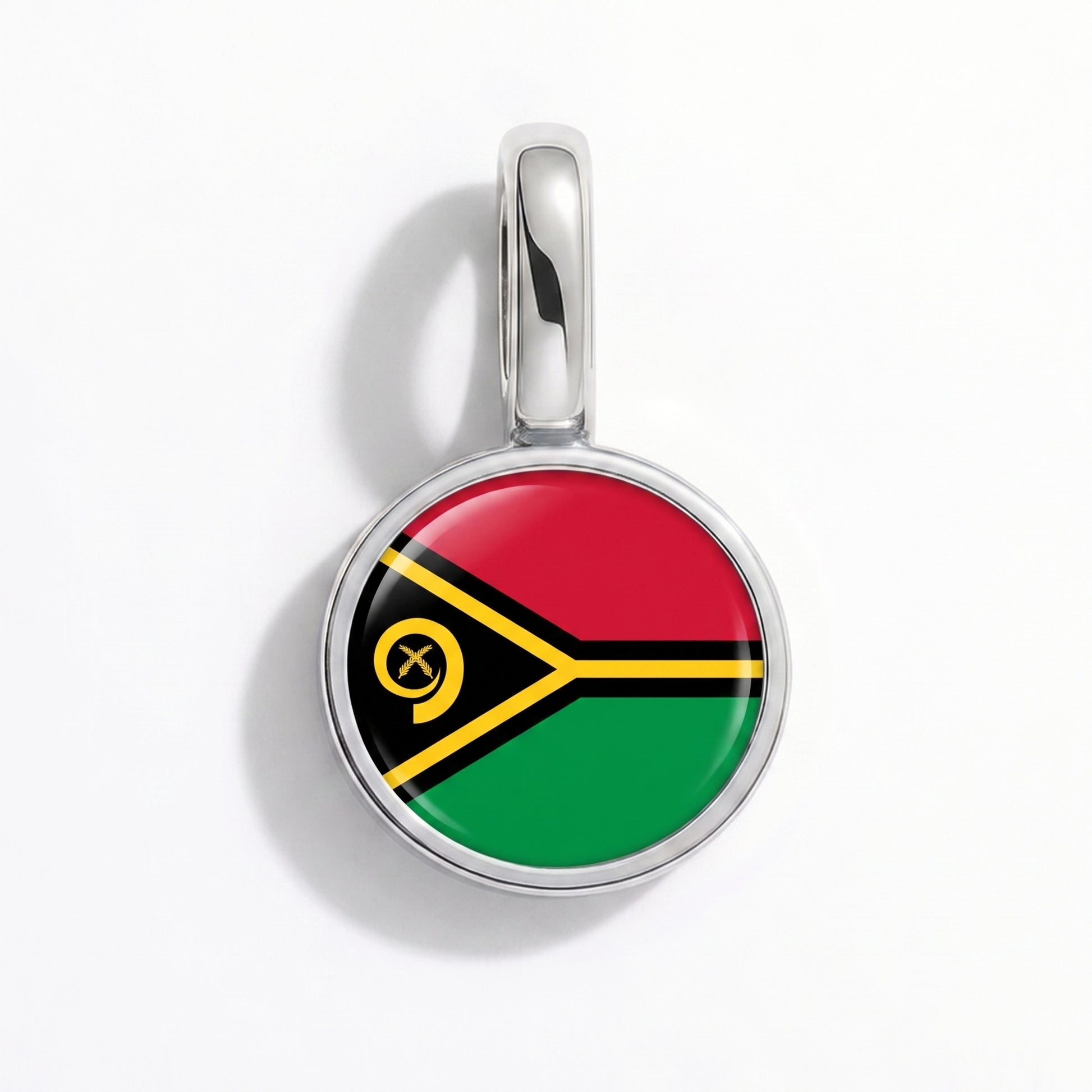 Flag charm Vanuatu – round silver