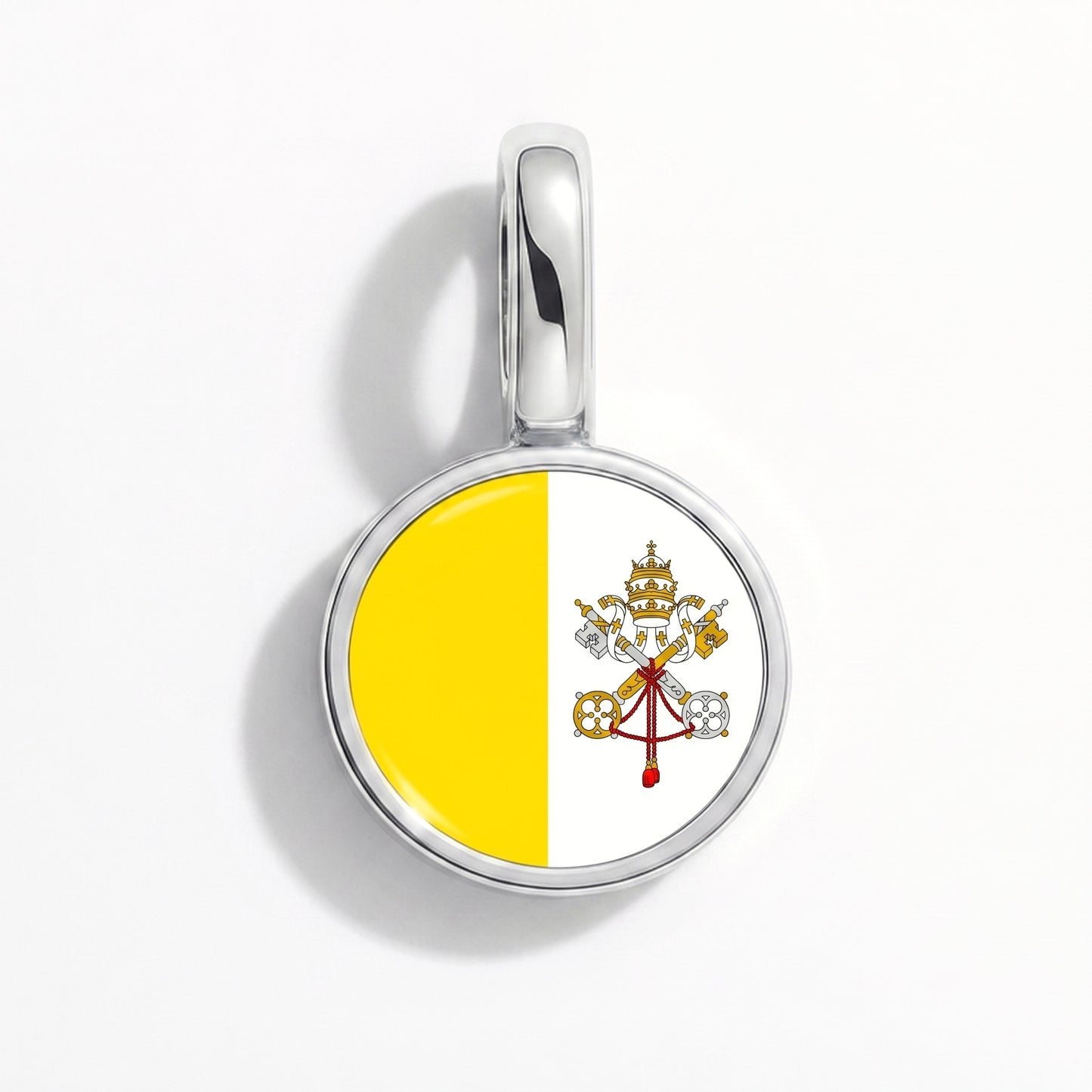 Flag charm Vatican City – round silver