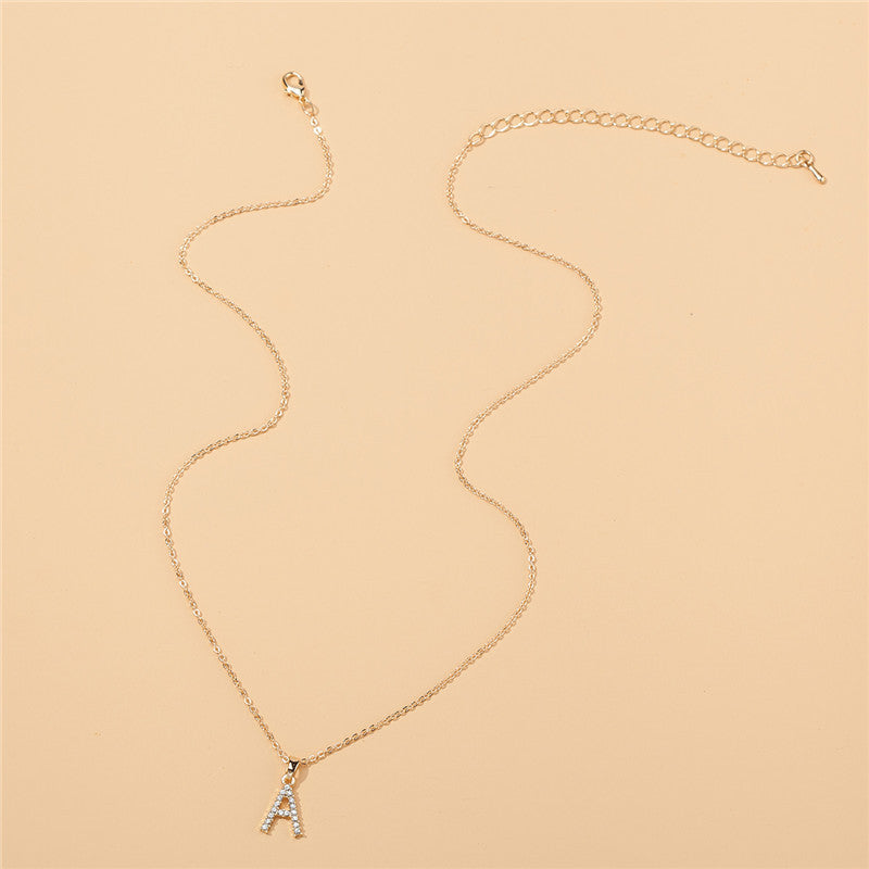 Zirconia letter necklace