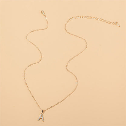 Zirconia letter necklace