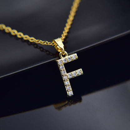 Zirconia letter necklace