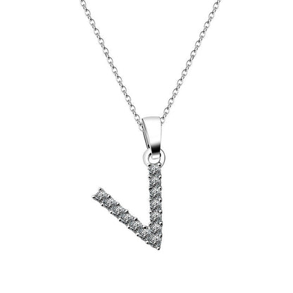 Zirconia letter necklace