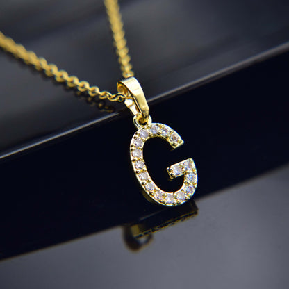 Zirconia letter necklace