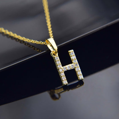 Zirconia letter necklace