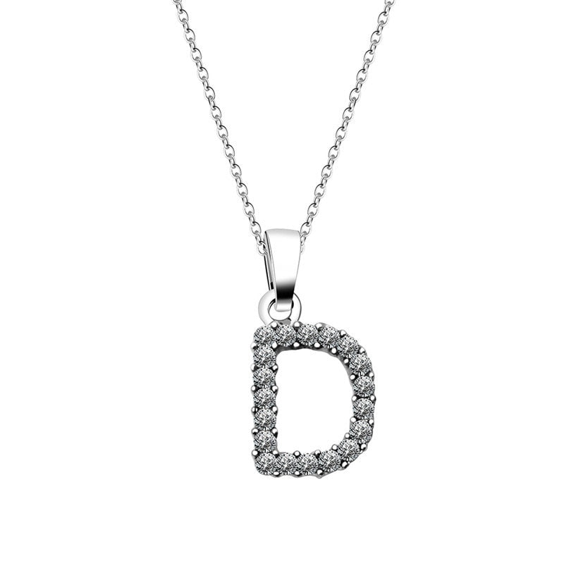 Zirconia letter necklace