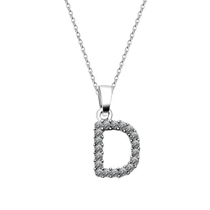 Zirconia letter necklace