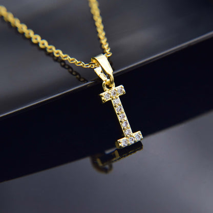 Zirconia letter necklace