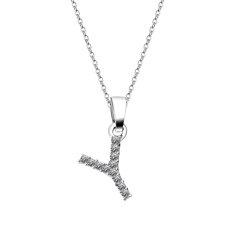 Zirconia letter necklace
