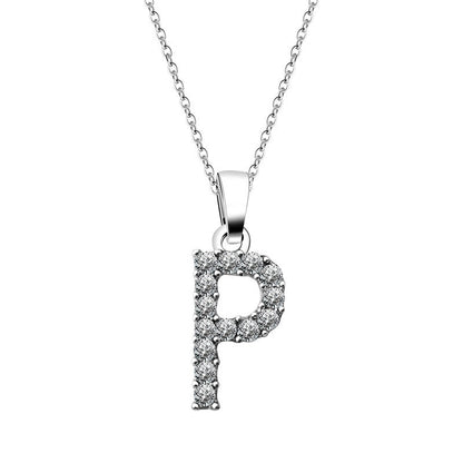 Zirconia letter necklace