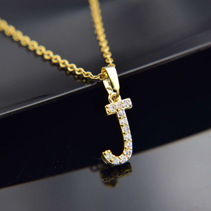 Zirconia letter necklace