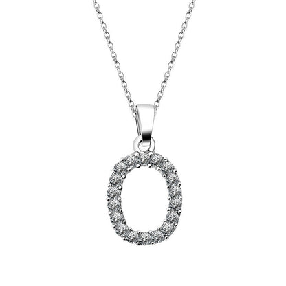 Zirconia letter necklace