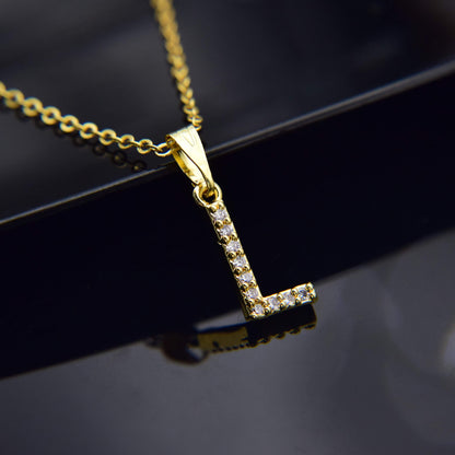 Zirconia letter necklace