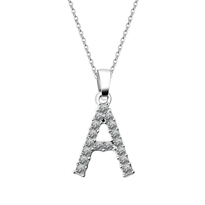 Zirconia letter necklace