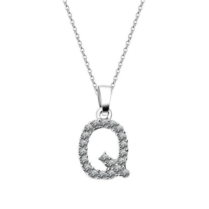 Zirconia letter necklace