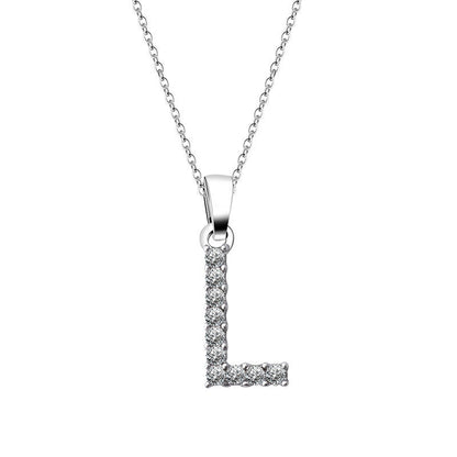 Zirconia letter necklace