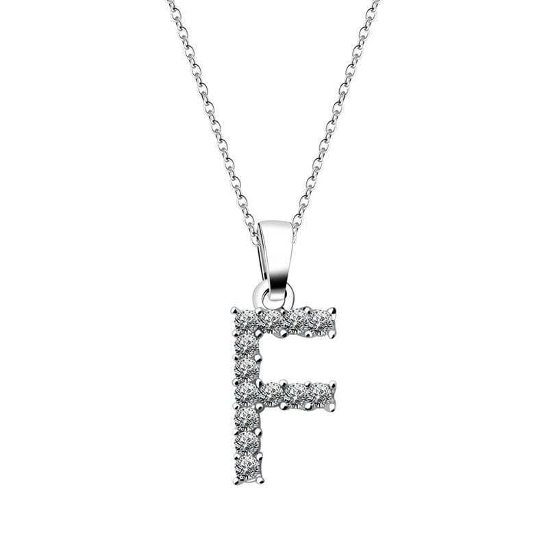Zirconia letter necklace