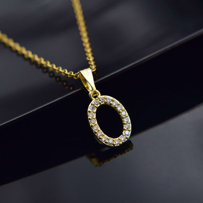 Zirconia letter necklace