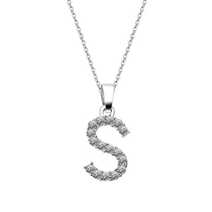 Zirconia letter necklace