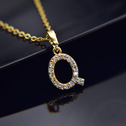 Zirconia letter necklace