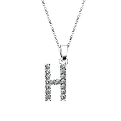 Zirconia letter necklace