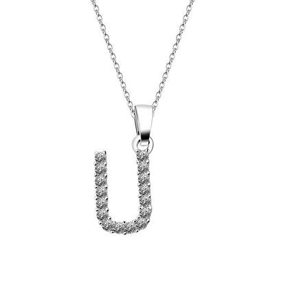 Zirconia letter necklace