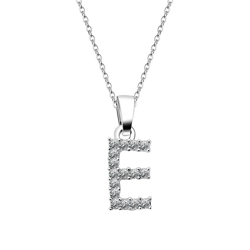 Zirconia letter necklace