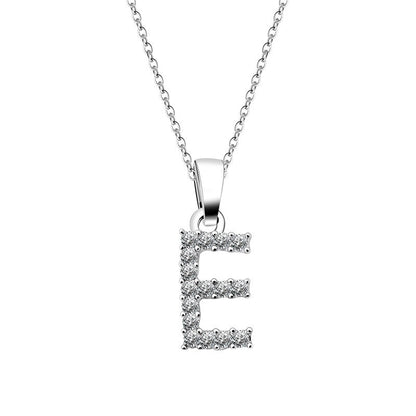 Zirconia letter necklace