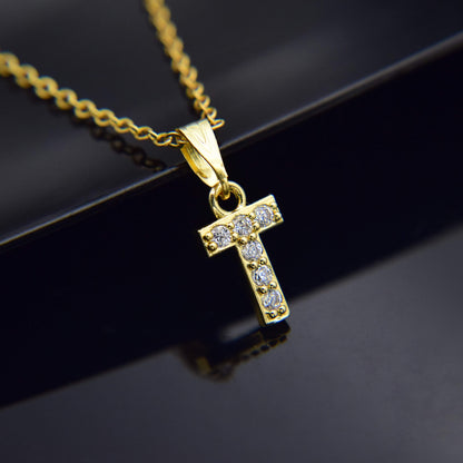 Zirconia letter necklace