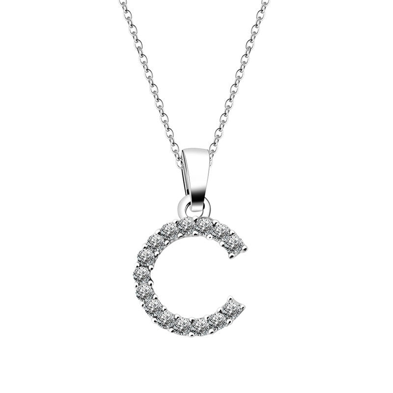 Zirconia letter necklace