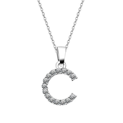 Zirconia letter necklace