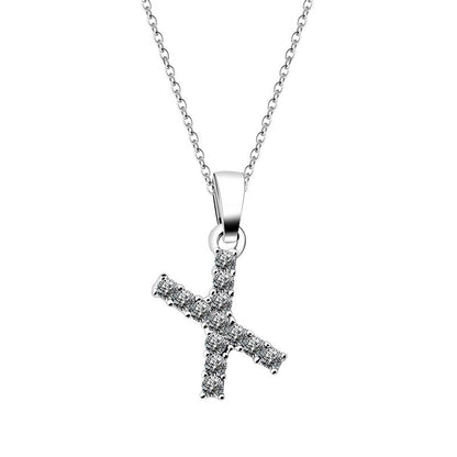 Zirconia letter necklace